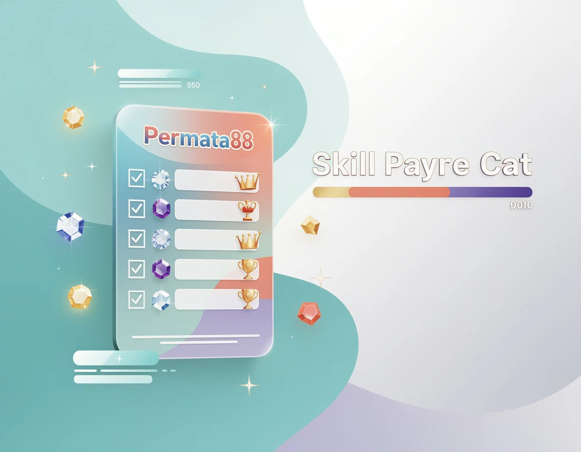 Ilustrasi Checklist collectible badge untuk event musiman untuk library collectible reward untuk gem quest dan cash prize leaderboard berbasis skill